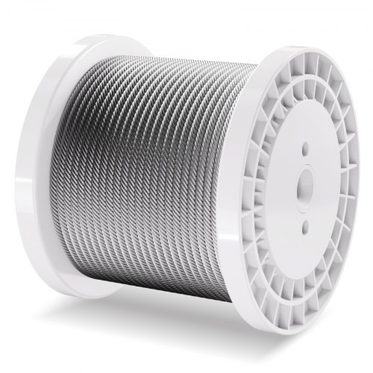 Συρματόσχοινο VEVOR 6,35 mm, Μήκος 76,2 m, Καλώδιο από γαλβανισμένο ψευδάργυρο από άνθρακα από χάλυβα με γάντια, 31,1 kN αντοχή σε θραύση, κατασκευή 7 x 19 σκέλη, συρμάτινο καλώδιο για σύστημα κιγκλιδώματος καταστρώματος, καφασωτό κήπου