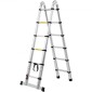 VEVOR Telescoping Ladder, 12,5FT A-Shape Extension Ladder Αλουμινίου Ελαφρύ, πτυσσόμενη σκάλα με ανάκληση πολλαπλών κουμπιών, χωρητικότητα 375 LBS με ράβδο σταθεροποίησης, σκάλες πολλαπλών χρήσεων για RV, Camper