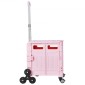 VEVOR Foldable Utility Cart, 65L πτυσσόμενο φορητό καρότσι με τροχούς αναρρίχησης σκαλοπατιών & περιστρεφόμενους τροχούς 360°, καροτσάκι χειρός με τηλεσκοπική λαβή για αγορές γραφείο Moving Teacher, Ροζ