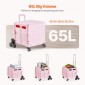 VEVOR Foldable Utility Cart, 65L πτυσσόμενο φορητό καρότσι με τροχούς αναρρίχησης σκαλοπατιών & περιστρεφόμενους τροχούς 360°, καροτσάκι χειρός με τηλεσκοπική λαβή για αγορές γραφείο Moving Teacher, Ροζ