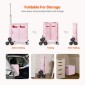 VEVOR Foldable Utility Cart, 65L πτυσσόμενο φορητό καρότσι με τροχούς αναρρίχησης σκαλοπατιών & περιστρεφόμενους τροχούς 360°, καροτσάκι χειρός με τηλεσκοπική λαβή για αγορές γραφείο Moving Teacher, Ροζ