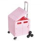 VEVOR Foldable Utility Cart, 65L πτυσσόμενο φορητό καρότσι με τροχούς αναρρίχησης σκαλοπατιών & περιστρεφόμενους τροχούς 360°, καροτσάκι χειρός με τηλεσκοπική λαβή για αγορές γραφείο Moving Teacher, Ροζ