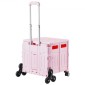 VEVOR Foldable Utility Cart, 65L πτυσσόμενο φορητό καρότσι με τροχούς αναρρίχησης σκαλοπατιών & περιστρεφόμενους τροχούς 360°, καροτσάκι χειρός με τηλεσκοπική λαβή για αγορές γραφείο Moving Teacher, Ροζ