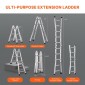 VEVOR Telescoping Ladder A Frame, 11 FT Compact Extension Ladder από αλουμίνιο, πολλαπλών λειτουργιών φορητή πτυσσόμενη σκάλα RV, τηλεσκοπική σκάλα για σκάλες εργασίας για το σπίτι Εσωτερική οροφή εξωτερικού χώρου, φορτίο 330 lb
