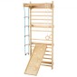 VEVOR Swedish Ladder Wall Gym, 5 σε 1 Ξύλινα παιχνίδια αναρρίχησης εσωτερικής παιδικής χαράς, χωρητικότητα 220 lbs Σουηδική επιτοίχια σκάλα με μπάρα έλξης, γυμναστικούς κρίκους, σκάλα τοίχου, σκάλα με σχοινί και σανίδα ολίσθησης