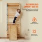 VEVOR Swedish Ladder Wall Gym, 5 σε 1 Ξύλινα παιχνίδια αναρρίχησης εσωτερικής παιδικής χαράς, χωρητικότητα 220 lbs Σουηδική επιτοίχια σκάλα με μπάρα έλξης, γυμναστικούς κρίκους, σκάλα τοίχου, σκάλα με σχοινί και σανίδα ολίσθησης