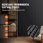 Ακουστικά πάνελ VEVOR Wood Slat, 8 ΤΕΜ 96 x 6 ιντσών, Ξύλινα πάνελ τοίχου WPC Accent για μοντέρνο εσωτερικό τοίχο, πάνελ τοίχου από ψεύτικο ξύλο για κομψή διακόσμηση και μείωση θορύβου, ματ μαύρο