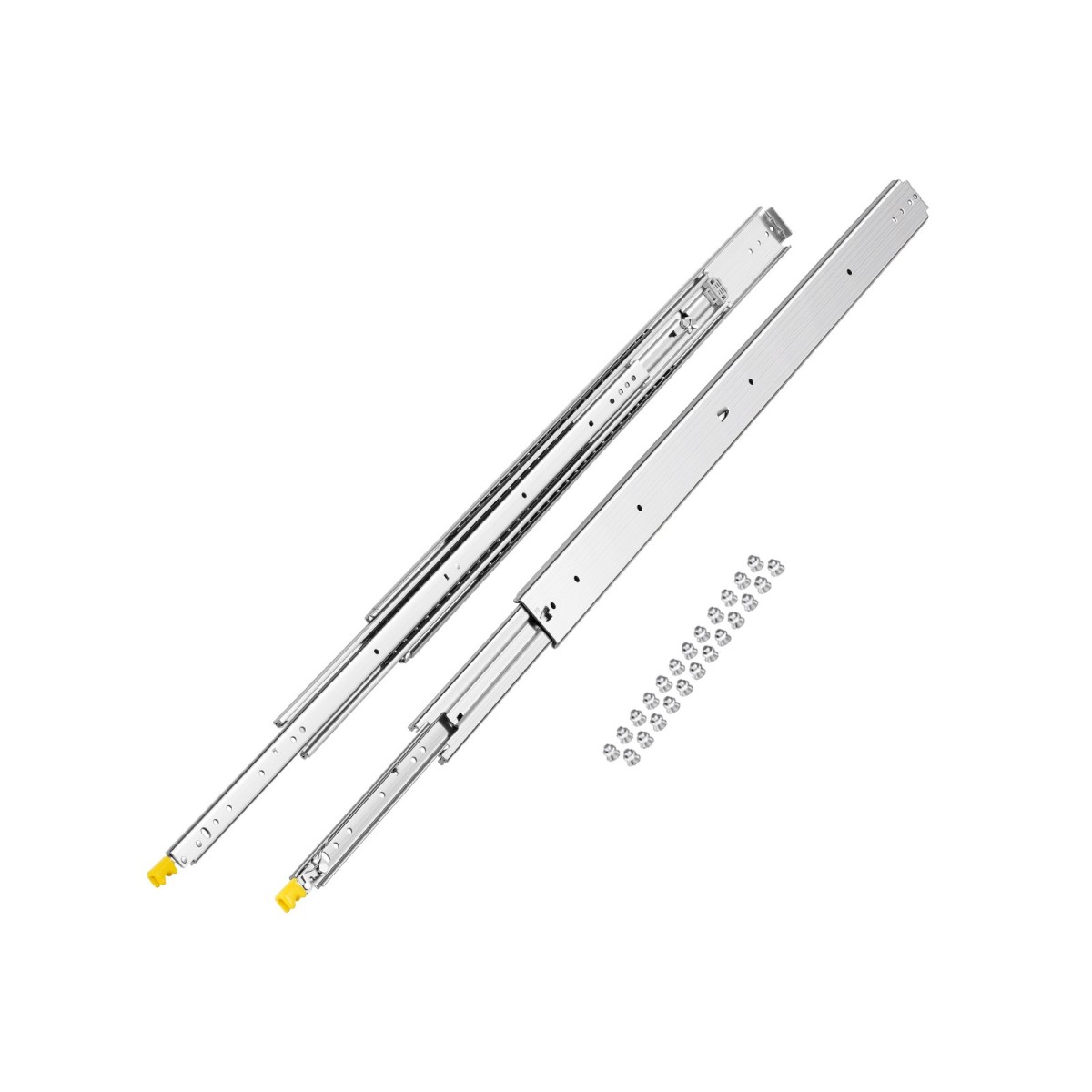 VEVOR 1 Pair Full Extension Slides συρταριών 18 20 22 28 30 32 36 38 40 44 48 52 56 60 in, 500 lbs Χωρητικότητα φορτίου Κλείδωμα συρταριών συρταριών, ρουλεμάν με πλευρική βάση κλειδαριάς Drail