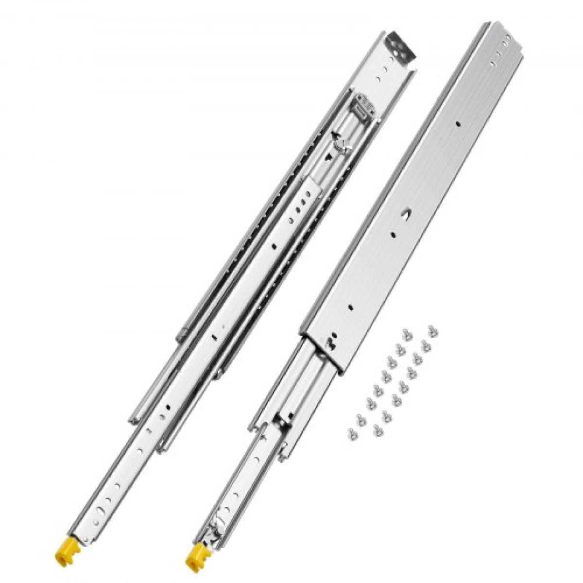 VEVOR 1 Pair Full Extension Slides συρταριών 18 20 22 28 30 32 36 38 40 44 48 52 56 60 in, 500 lbs Χωρητικότητα φορτίου Κλείδωμα συρταριών συρταριών, ρουλεμάν με πλευρική βάση κλειδαριάς Drail