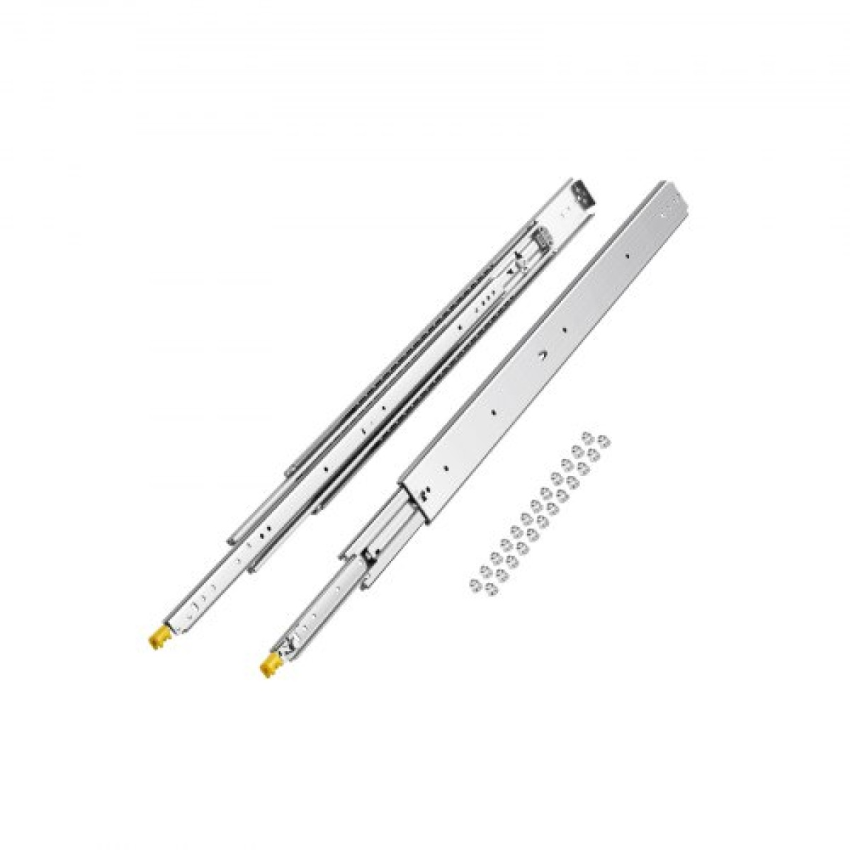 VEVOR 1 Pair Full Extension Slides συρταριών 18 20 22 28 30 32 36 38 40 44 48 52 56 60 in, 500 lbs Χωρητικότητα φορτίου Κλείδωμα συρταριών συρταριών, ρουλεμάν με πλευρική βάση κλειδαριάς Drail