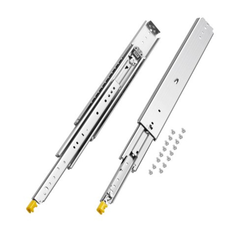 VEVOR 1 Pair Full Extension Slides συρταριών 18 20 22 28 30 32 36 38 40 44 48 52 56 60 in, 500 lbs Χωρητικότητα φορτίου Κλείδωμα συρταριών συρταριών, ρουλεμάν με πλευρική βάση κλειδαριάς Drail