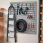 Επένδυση τοίχου VEVOR Slat, 4 x 4 ft, PVC γκαράζ με δομοστοιχειωτή σχεδίαση, ρυθμιζόμενο πάνελ τοίχου σε γκρι πηχάκι Εύκολη στην εγκατάσταση με δομή ζεύξης & κοπή DIY, Κατάλληλη για αποθήκευση και οθόνη