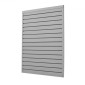 Επένδυση τοίχου VEVOR Slat, 4 x 4 ft, PVC γκαράζ με δομοστοιχειωτή σχεδίαση, ρυθμιζόμενο πάνελ τοίχου σε γκρι πηχάκι Εύκολη στην εγκατάσταση με δομή ζεύξης & κοπή DIY, Κατάλληλη για αποθήκευση και οθόνη