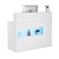 Reception Desk VEVOR, 47,24 x 18,7 x 39,37 σε ορθογώνιο μπροστινό τραπέζι, Γραφείο ρεσεψιόν με φως LED, 2 συρτάρια και πρίζες, για ταμείο, λόμπι, σαλόνι ομορφιάς και γραφείο, λευκό