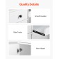 Reception Desk VEVOR, 47,24 x 18,7 x 39,37 σε ορθογώνιο μπροστινό τραπέζι, Γραφείο ρεσεψιόν με φως LED, 2 συρτάρια και πρίζες, για ταμείο, λόμπι, σαλόνι ομορφιάς και γραφείο, λευκό