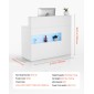 Reception Desk VEVOR, 47,24 x 18,7 x 39,37 σε ορθογώνιο μπροστινό τραπέζι, Γραφείο ρεσεψιόν με φως LED, 2 συρτάρια και πρίζες, για ταμείο, λόμπι, σαλόνι ομορφιάς και γραφείο, λευκό