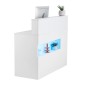Reception Desk VEVOR, 47,24 x 18,7 x 39,37 σε ορθογώνιο μπροστινό τραπέζι, Γραφείο ρεσεψιόν με φως LED, 2 συρτάρια και πρίζες, για ταμείο, λόμπι, σαλόνι ομορφιάς και γραφείο, λευκό