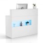 Reception Desk VEVOR, 47,24 x 18,7 x 39,37 σε ορθογώνιο μπροστινό τραπέζι, Γραφείο ρεσεψιόν με φως LED, 2 συρτάρια και πρίζες, για ταμείο, λόμπι, σαλόνι ομορφιάς και γραφείο, λευκό