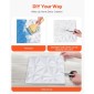 VEVOR 3D πάνελ τοίχου, 33-συσκευασία 11,81 x 11,81 σε PVC πλακάκια μινιμαλιστικής τέχνης μοντέρνας τέχνης, πάνελ τοίχου με κάλυψη 32 τετραγωνικών μέτρων, εσωτερική διακόσμηση σπιτιού για οροφή, υπνοδωμάτιο, σαλόνι και αίθουσα παιχνιδιών, Λευκό ματ