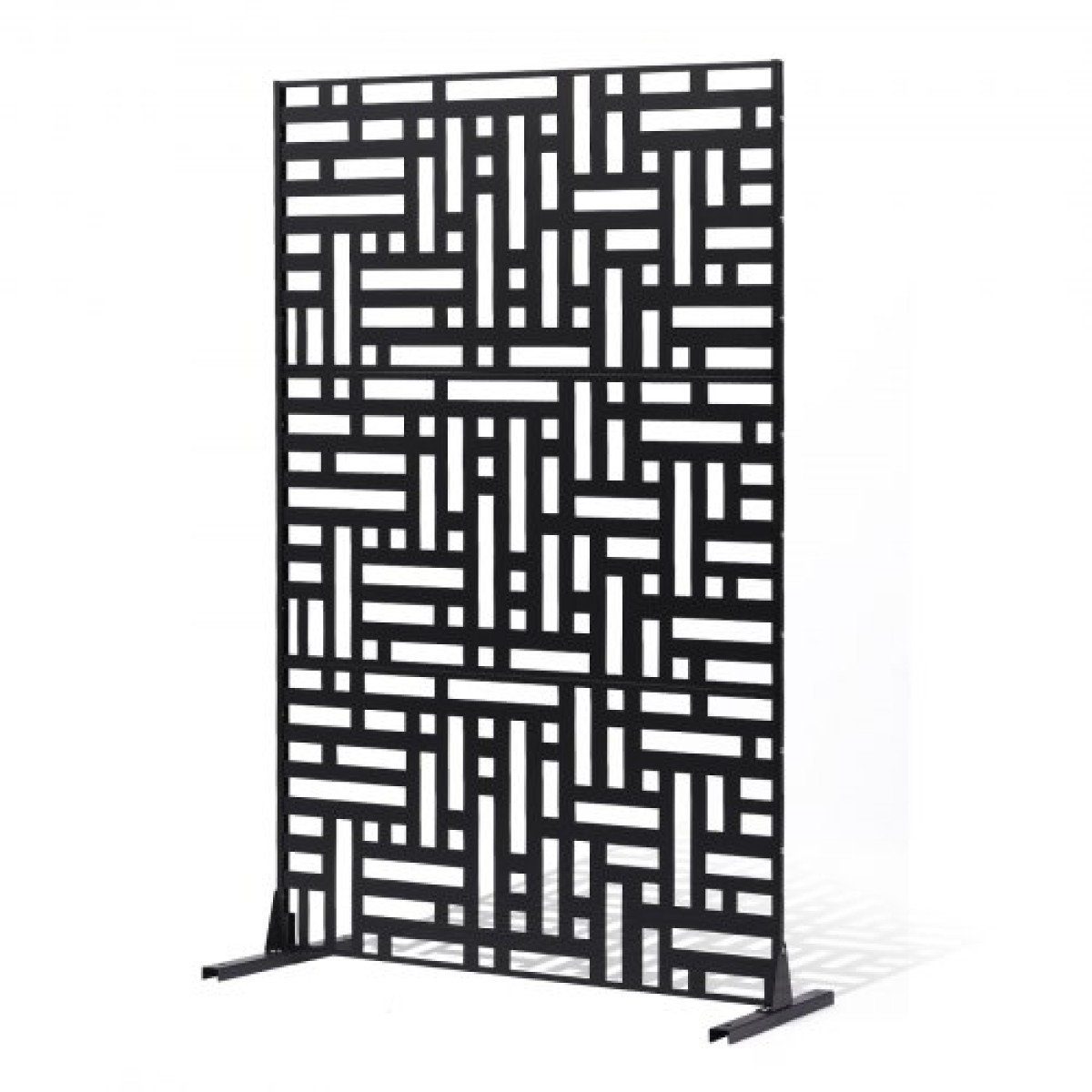 VEVOR Μεταλλική οθόνη απορρήτου, 47" Π x 76" Υ, Εξωτερικές Οθόνες Προστασίας Προσωπικών Δεδομένων 3 πάνελ, Ανεξάρτητο διαχωριστικό εξωτερικού χώρου με βάση, Διακοσμητικός ατσάλινος φράχτης κήπου για προστασία ιδιωτικού απορρήτου για μπαλκόνι Αίθ