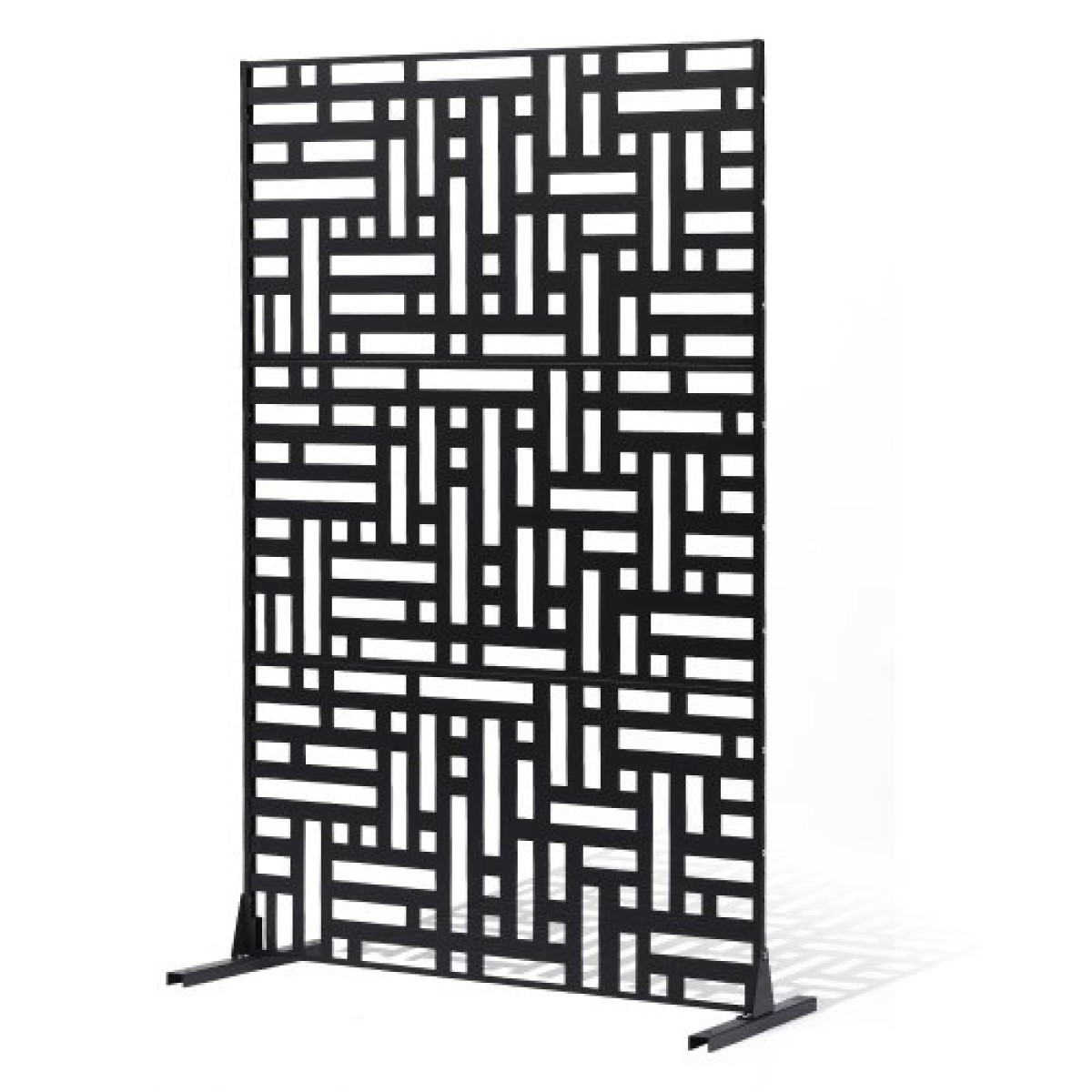 VEVOR Μεταλλική οθόνη απορρήτου, 47" Π x 76" Υ, Εξωτερικές Οθόνες Προστασίας Προσωπικών Δεδομένων 3 πάνελ, Ανεξάρτητο διαχωριστικό εξωτερικού χώρου με βάση, Διακοσμητικός ατσάλινος φράχτης κήπου για προστασία ιδιωτικού απορρήτου για μπαλκόνι Αίθ