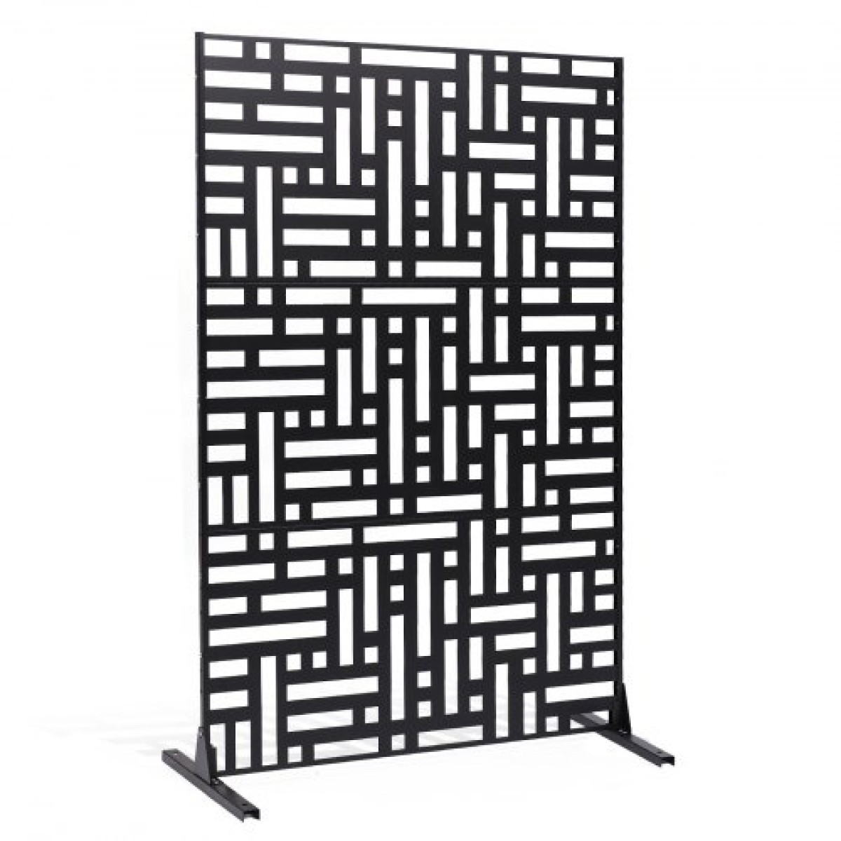VEVOR Μεταλλική οθόνη απορρήτου, 47" Π x 76" Υ, Εξωτερικές Οθόνες Προστασίας Προσωπικών Δεδομένων 3 πάνελ, Ανεξάρτητο διαχωριστικό εξωτερικού χώρου με βάση, Διακοσμητικός ατσάλινος φράχτης κήπου για προστασία ιδιωτικού απορρήτου για μπαλκόνι Αίθ