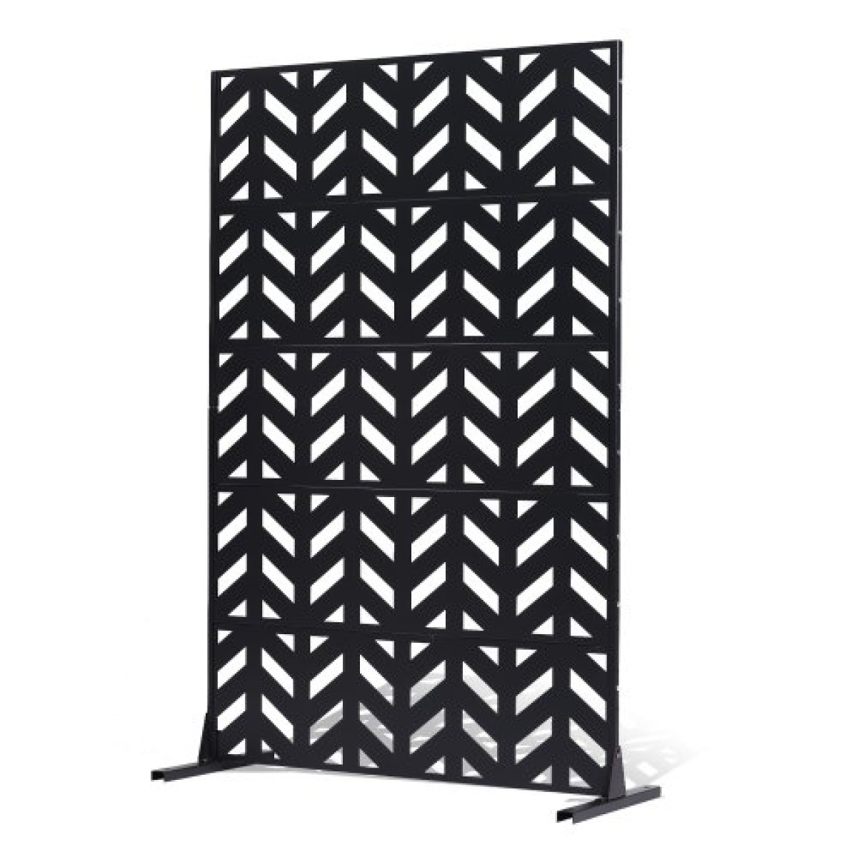 VEVOR Μεταλλική οθόνη απορρήτου, 47" Π x 72" Υ, Εξωτερικές Οθόνες Προστασίας Προσωπικών Δεδομένων 5 πάνελ, Ανεξάρτητο διαχωριστικό εξωτερικού χώρου με βάση, Διακοσμητικός ατσάλινος φράχτης κήπου για προστασία ιδιωτικού απορρήτου για μπαλκόνι Αίθ