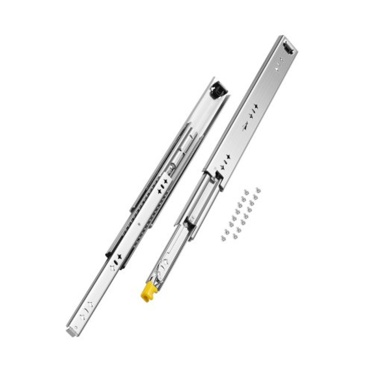 VEVOR 1 Pair Full Extension Slides συρταριών 16 18 20 24 30 35 38 59 32 36 40 48 60 in, 250 lbs Χωρητικότητα φόρτωσης Ασφάλιση συρταριών, ρουλεμάν με συρταρωτό συρτάρι πλευρικής βάσης κλειδαριάς