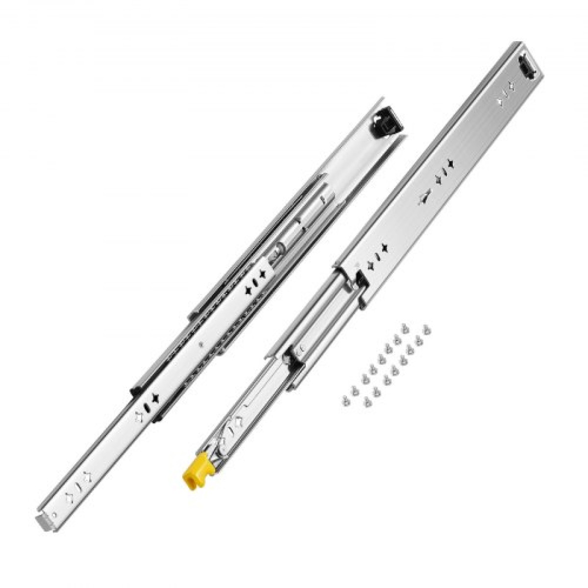 VEVOR 1 Pair Full Extension Slides συρταριών 16 18 20 24 30 35 38 59 32 36 40 48 60 in, 250 lbs Χωρητικότητα φόρτωσης Ασφάλιση συρταριών, ρουλεμάν με συρταρωτό συρτάρι πλευρικής βάσης κλειδαριάς
