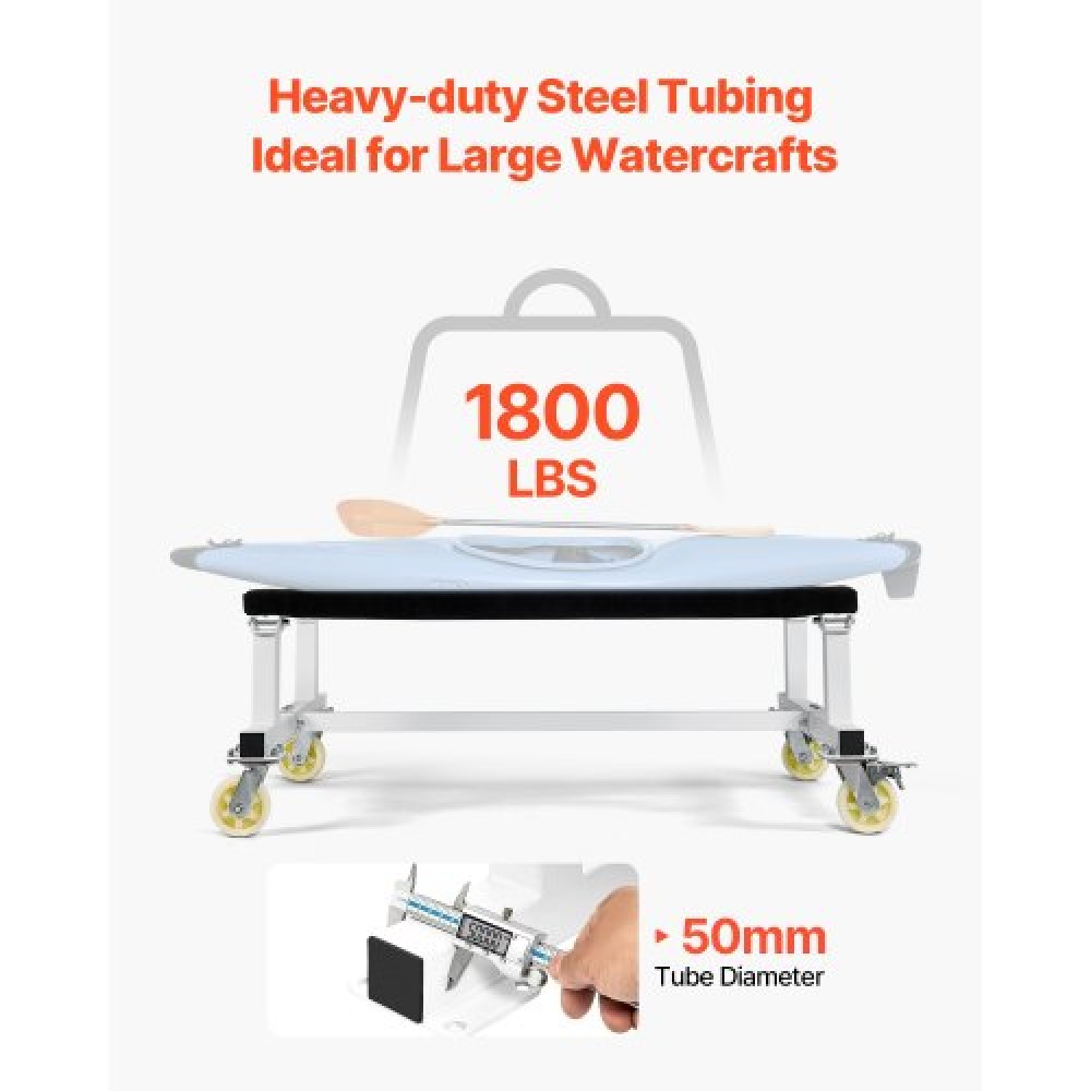 VEVOR Watercraft PWC Dolly, χωρητικότητα φόρτωσης 1800 lbs, jet Ski Stand PWC Cart for Moving Watercraft, Fixed Bunk with 4 Casters & 2 Brakes, Heavy-Duty Jet Ski Cart for Kayaks, Hovercrafts, Speedboats