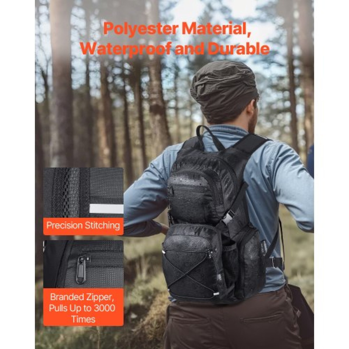 Σακίδιο πλάτης VEVOR Hydration, 25L Insulated Hydration Pack Σακίδιο πλάτης με 2L TPU Water Bladder, Hiking Water Backpack with Storage για άνδρες Γυναίκες, Hydro Water Daypack για Πεζοπορία Running Ποδηλασία Κάμπινγκ
