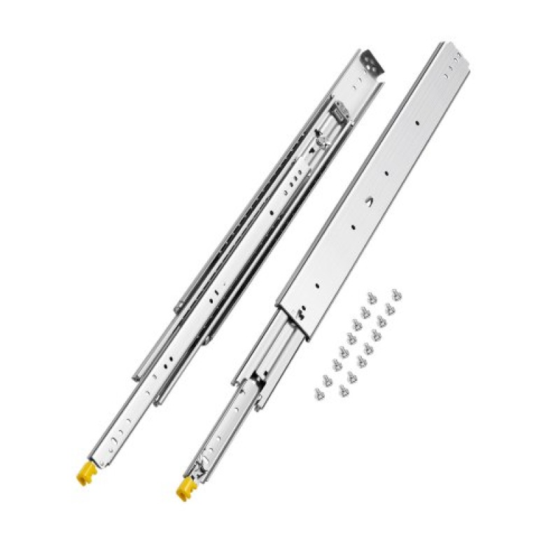 VEVOR 1 Pair Full Extension Slides συρταριών 18 20 22 28 30 32 36 38 40 44 48 52 56 60 in, 500 lbs Χωρητικότητα φορτίου Κλείδωμα συρταριών συρταριών, ρουλεμάν με πλευρική βάση κλειδαριάς Drail