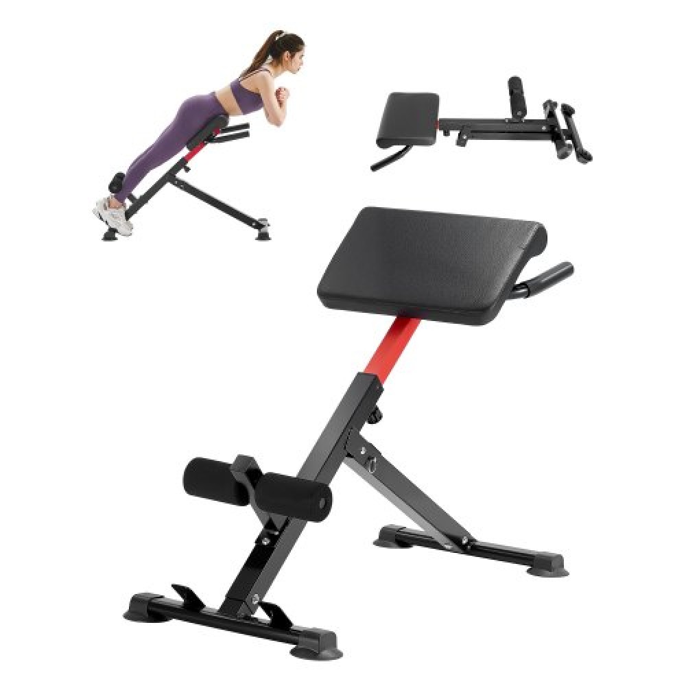 VEVOR Roman Chair Hyperextension Πάγκος, 250 lbs Ρυθμιζόμενο και αναδιπλούμενο μηχάνημα επέκτασης, Πολυλειτουργικός εξοπλισμός άσκησης για προπόνηση γλουτών, οπίσθιων μηριαίων, πλάτης και κοιλιακού, πάγκος βαρών γυμναστικής για γυμναστήριο στο σπίτι