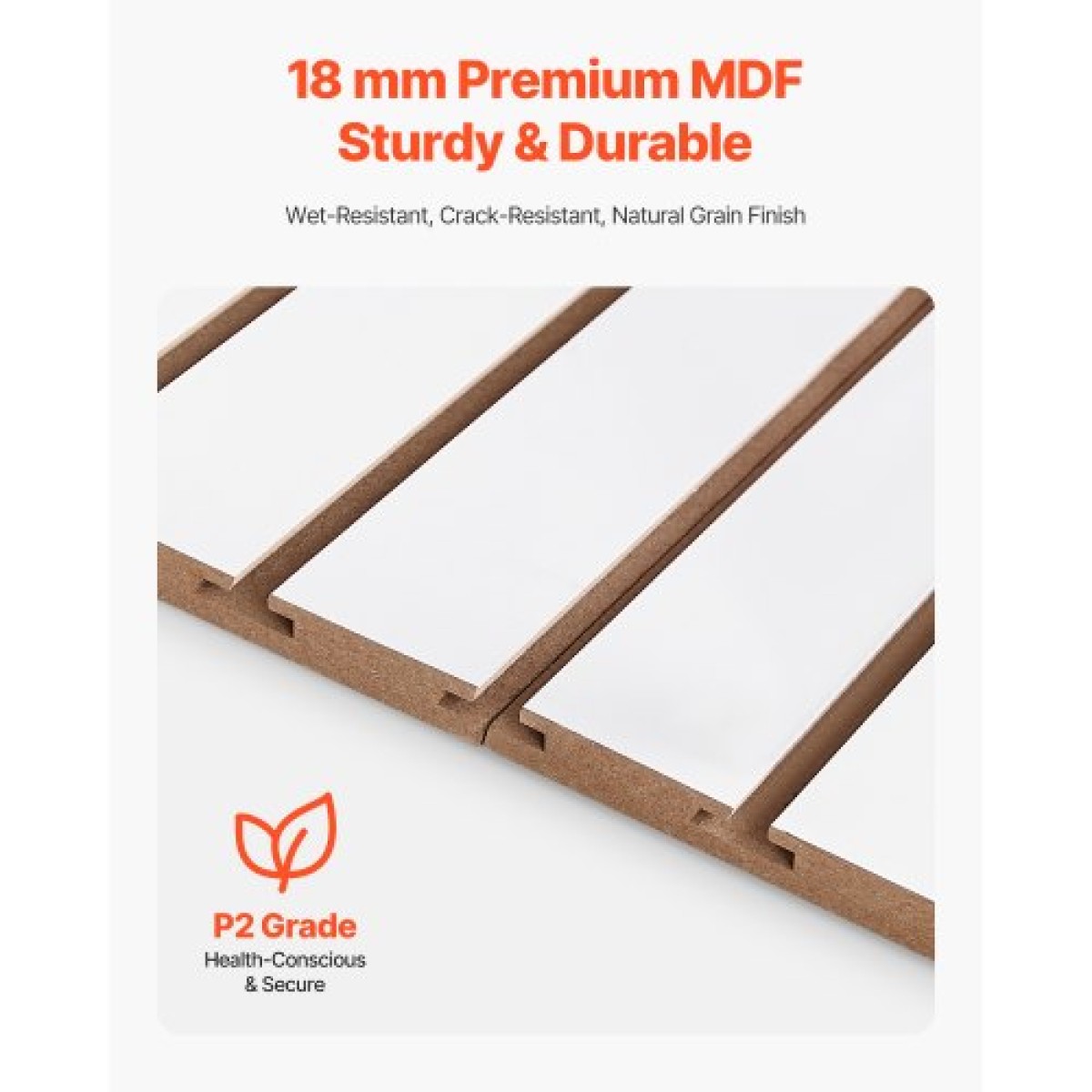 Επένδυση τοίχου VEVOR slat, 4 x 4 ft, MDF Slatwall Garage με αρθρωτή σχεδίαση, Λευκό slat Wall Εύκολη εγκατάσταση, ρυθμιζόμενο πάνελ slatwall με δομή ζεύξης & κοπή DIY, Ταιριάζει για αποθήκευση και οθόνη