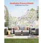 VEVOR Metal Privacy Screen, 47" W x 76" H Εξωτερικές Οθόνες Προστασίας Προσωπικών Δεδομένων 3 πάνελ, Ανεξάρτητο διαχωριστικό εξωτερικού χώρου με βάση, Διακοσμητικός ατσάλινος φράχτης κήπου Privacy για Μπαλκόνι Αίθριο Εσωτερικό Υδρομασάζ Λευκό