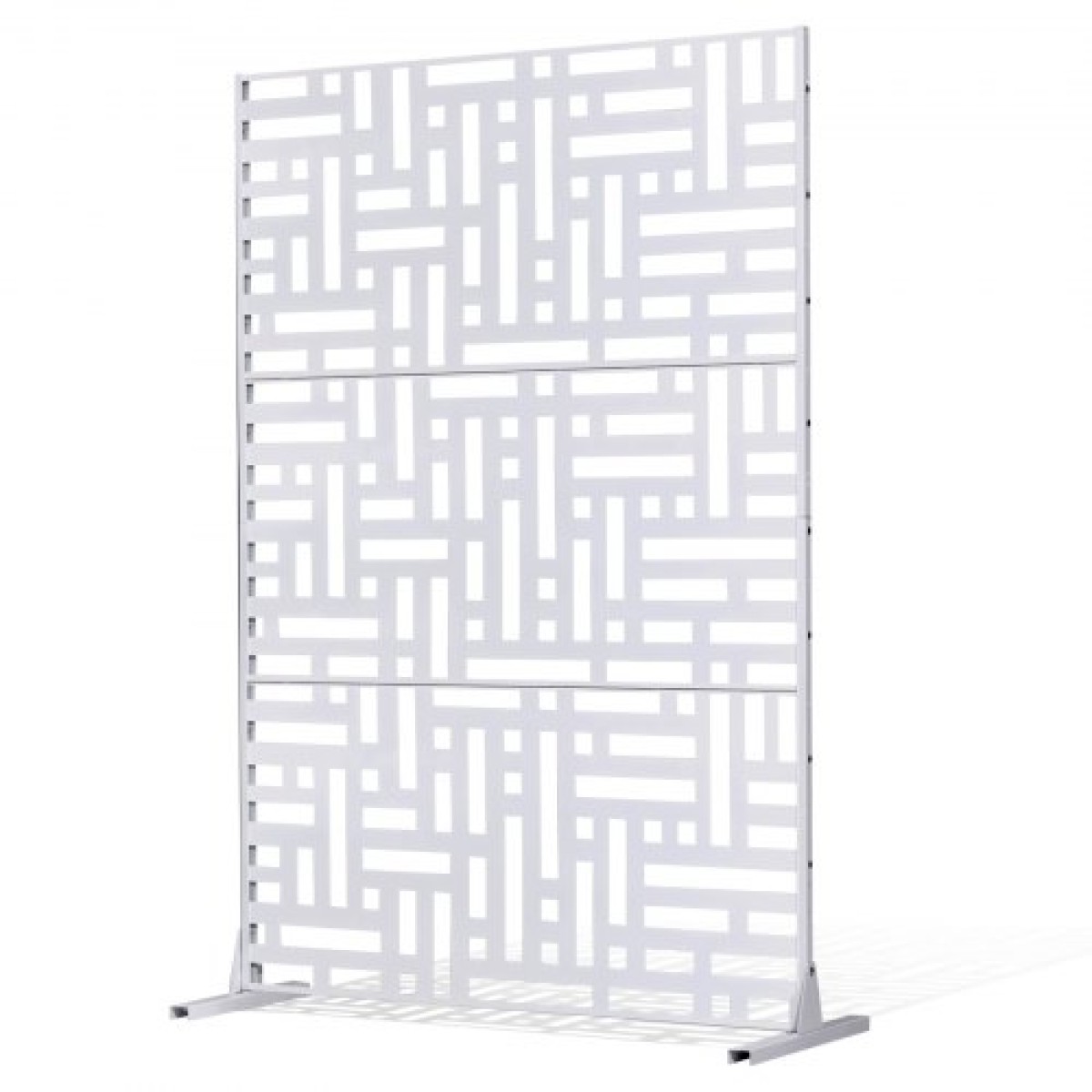 VEVOR Metal Privacy Screen, 47" W x 76" H Εξωτερικές Οθόνες Προστασίας Προσωπικών Δεδομένων 3 πάνελ, Ανεξάρτητο διαχωριστικό εξωτερικού χώρου με βάση, Διακοσμητικός ατσάλινος φράχτης κήπου Privacy για Μπαλκόνι Αίθριο Εσωτερικό Υδρομασάζ Λευκό