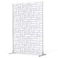 VEVOR Metal Privacy Screen, 47" W x 76" H Εξωτερικές Οθόνες Προστασίας Προσωπικών Δεδομένων 3 πάνελ, Ανεξάρτητο διαχωριστικό εξωτερικού χώρου με βάση, Διακοσμητικός ατσάλινος φράχτης κήπου Privacy για Μπαλκόνι Αίθριο Εσωτερικό Υδρομασάζ Λευκό