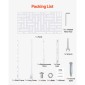 VEVOR Metal Privacy Screen, 47" W x 76" H Εξωτερικές Οθόνες Προστασίας Προσωπικών Δεδομένων 3 πάνελ, Ανεξάρτητο διαχωριστικό εξωτερικού χώρου με βάση, Διακοσμητικός ατσάλινος φράχτης κήπου Privacy για Μπαλκόνι Αίθριο Εσωτερικό Υδρομασάζ Λευκό
