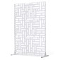 VEVOR Metal Privacy Screen, 47" W x 76" H Εξωτερικές Οθόνες Προστασίας Προσωπικών Δεδομένων 3 πάνελ, Ανεξάρτητο διαχωριστικό εξωτερικού χώρου με βάση, Διακοσμητικός ατσάλινος φράχτης κήπου Privacy για Μπαλκόνι Αίθριο Εσωτερικό Υδρομασάζ Λευκό