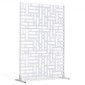 VEVOR Metal Privacy Screen, 47" W x 76" H Εξωτερικές Οθόνες Προστασίας Προσωπικών Δεδομένων 3 πάνελ, Ανεξάρτητο διαχωριστικό εξωτερικού χώρου με βάση, Διακοσμητικός ατσάλινος φράχτης κήπου Privacy για Μπαλκόνι Αίθριο Εσωτερικό Υδρομασάζ Λευκό