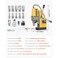VEVOR Magnetic Drill, 1400W Motor 1.6 in Boring Diameter, 2810 lbf Portable Electric Mag Drill Press, with 11 Coring Bits, 800 RPM Speed, Drilling Machine for Metal Surface, Home Improvement Industry