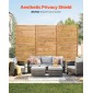 VEVOR Wooden Privacy Screen, 36" W x 76" H Outdoor Privacy Screen, Freestanding Wood Privacy Panel with Stand, Διακοσμητικό Patio Privacy Screen, Outdoor Divider for Balcony Patio Lawn Garden