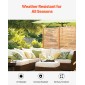 VEVOR Wooden Privacy Screen, 36" W x 76" H Outdoor Privacy Screen, Freestanding Wood Privacy Panel with Stand, Διακοσμητικό Patio Privacy Screen, Outdoor Divider for Balcony Patio Lawn Garden