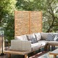 VEVOR Wooden Privacy Screen, 36" W x 76" H Outdoor Privacy Screen, Freestanding Wood Privacy Panel with Stand, Διακοσμητικό Patio Privacy Screen, Outdoor Divider for Balcony Patio Lawn Garden