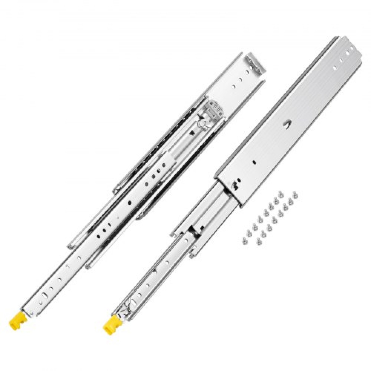 VEVOR 1 Pair Full Extension Slides συρταριών 18 20 22 28 30 32 36 38 40 44 48 52 56 60 in, 500 lbs Χωρητικότητα φορτίου Κλείδωμα συρταριών συρταριών, ρουλεμάν με πλευρική βάση κλειδαριάς Drail