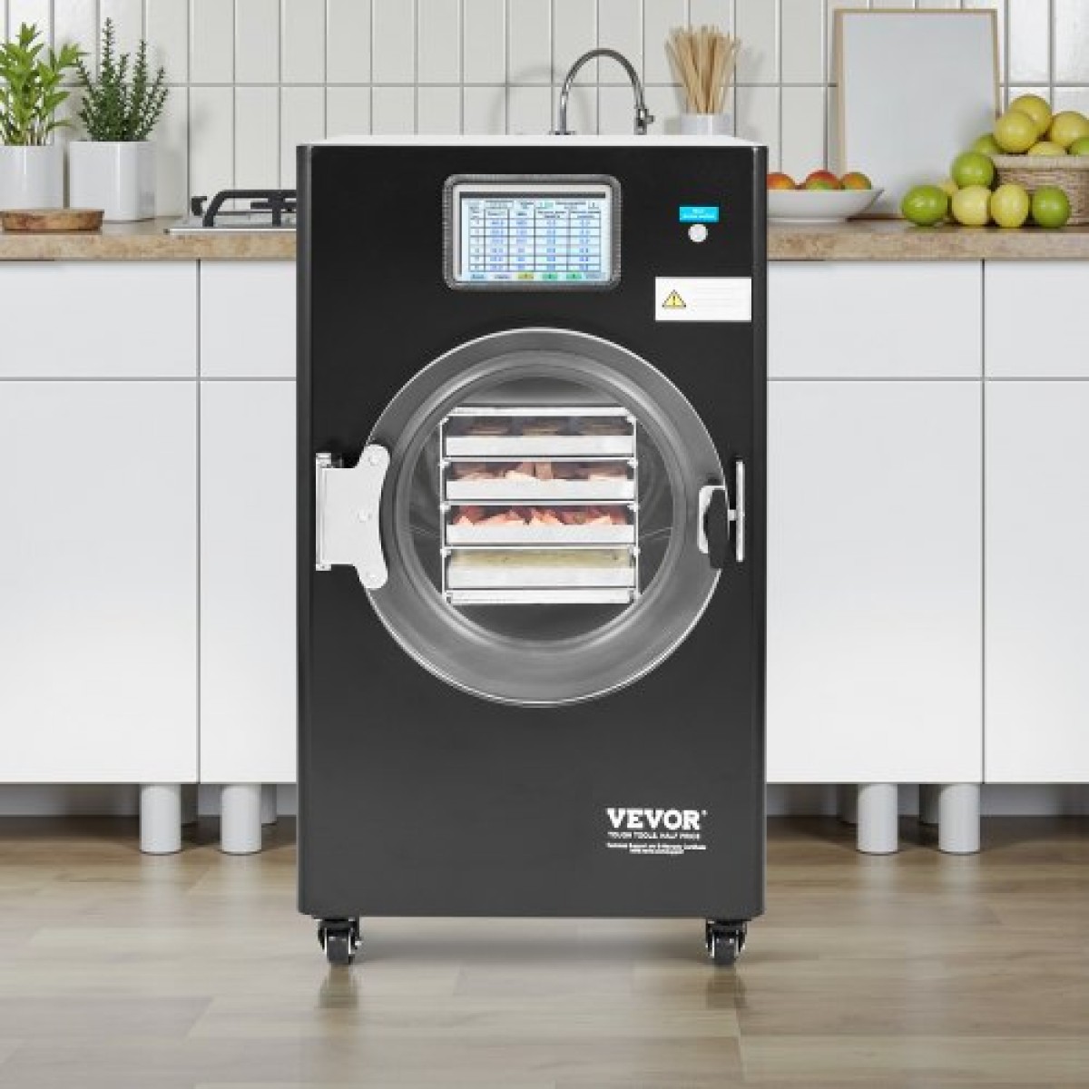 VEVOR Vacuum Freeze Dryer Machine, 8.8-13.2 LBS/Batch Food Freeze Drying Machine με δίσκους 4 στρώσεων, αντλία κενού, ρυθμιζόμενο χρονόμετρο και έλεγχο θερμοκρασίας, για φρούτα λαχανικά κρέας, μαύρο