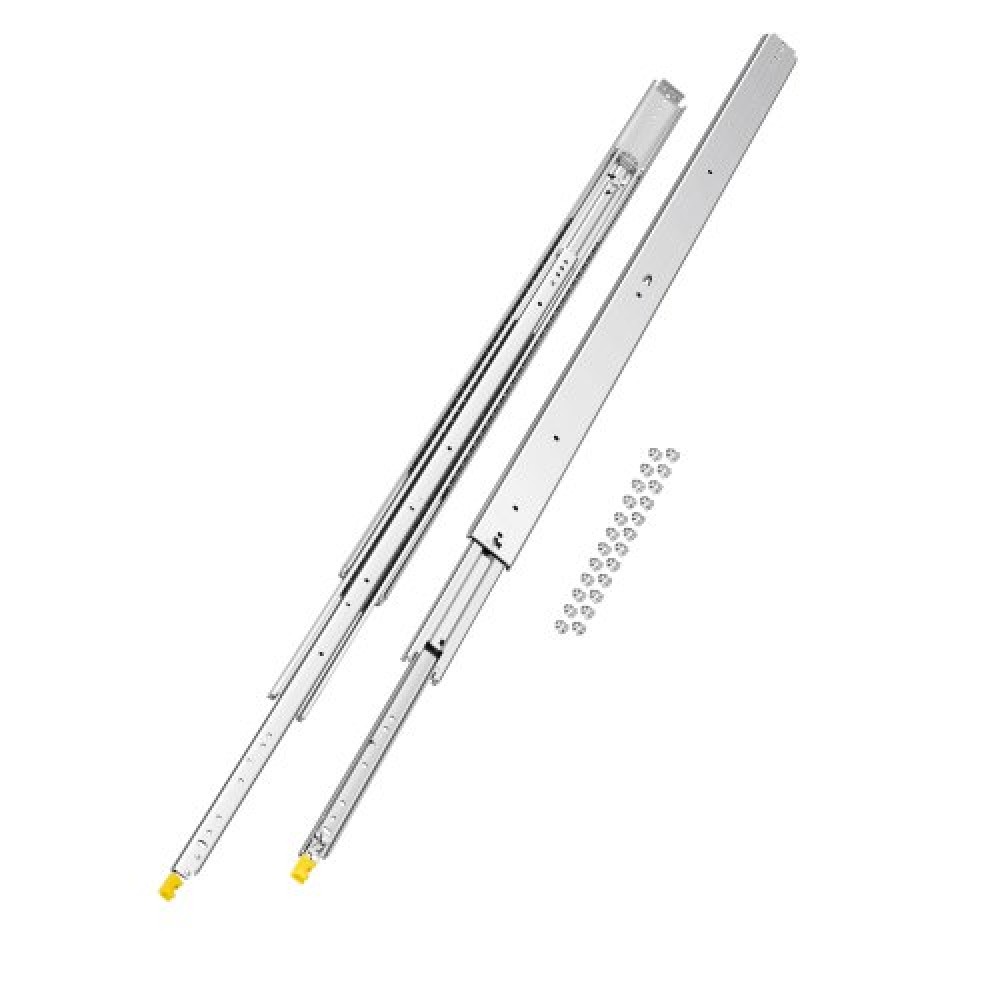 VEVOR 1 Pair Full Extension Slides συρταριών 18 20 22 28 30 32 36 38 40 44 48 52 56 60 in, 500 lbs Χωρητικότητα φορτίου Κλείδωμα συρταριών συρταριών, ρουλεμάν με πλευρική βάση κλειδαριάς Drail