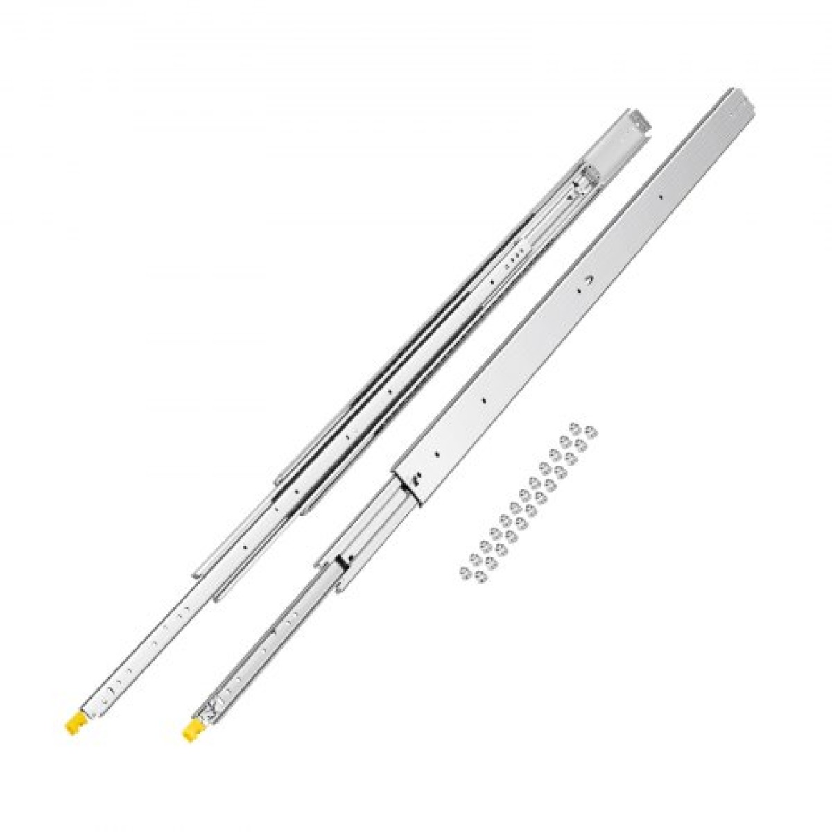 VEVOR 1 Pair Full Extension Slides συρταριών 18 20 22 28 30 32 36 38 40 44 48 52 56 60 in, 500 lbs Χωρητικότητα φορτίου Κλείδωμα συρταριών συρταριών, ρουλεμάν με πλευρική βάση κλειδαριάς Drail