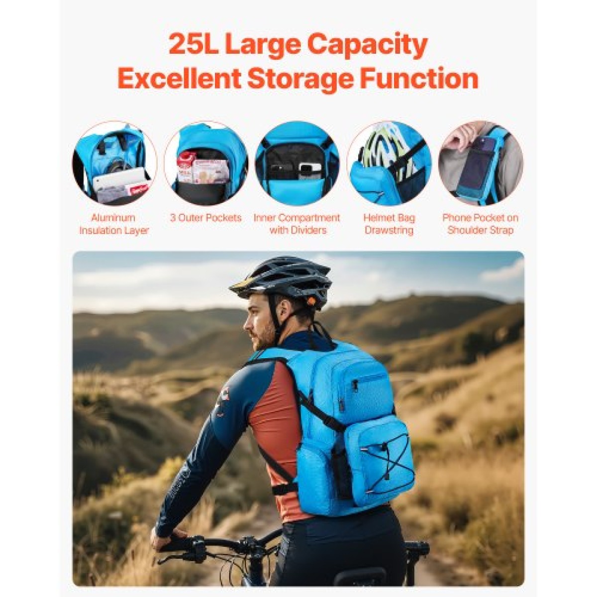 Σακίδιο πλάτης VEVOR Hydration, 25L Insulated Hydration Pack Σακίδιο πλάτης με 2L TPU Water Bladder, Hiking Water Backpack with Storage για άνδρες Γυναίκες, Hydro Water Daypack για Πεζοπορία Running Ποδηλασία Κάμπινγκ