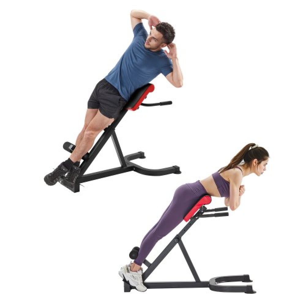 VEVOR Roman Chair Hyperextension Πάγκος, Ρυθμιζόμενο μηχάνημα επέκτασης 300 lbs, Εξοπλισμός άσκησης πολλαπλών λειτουργιών για προπόνηση γλουτών, οπίσθιων μηριαίων, κάτω πλάτης και κοιλιακών, πάγκος με βάρη γυμναστικής για γυμναστήριο στο σπίτι